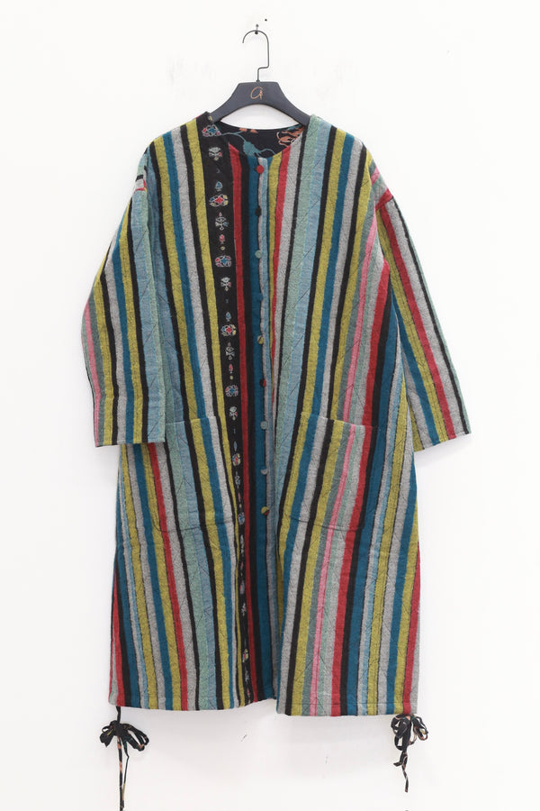 EKA Fall/Winter 2025 SOZNI Loose Fit Fully Quilted Reversible Jacket/Trench Coat EKA-AW/25/91/ELARA-MULTICOLOR